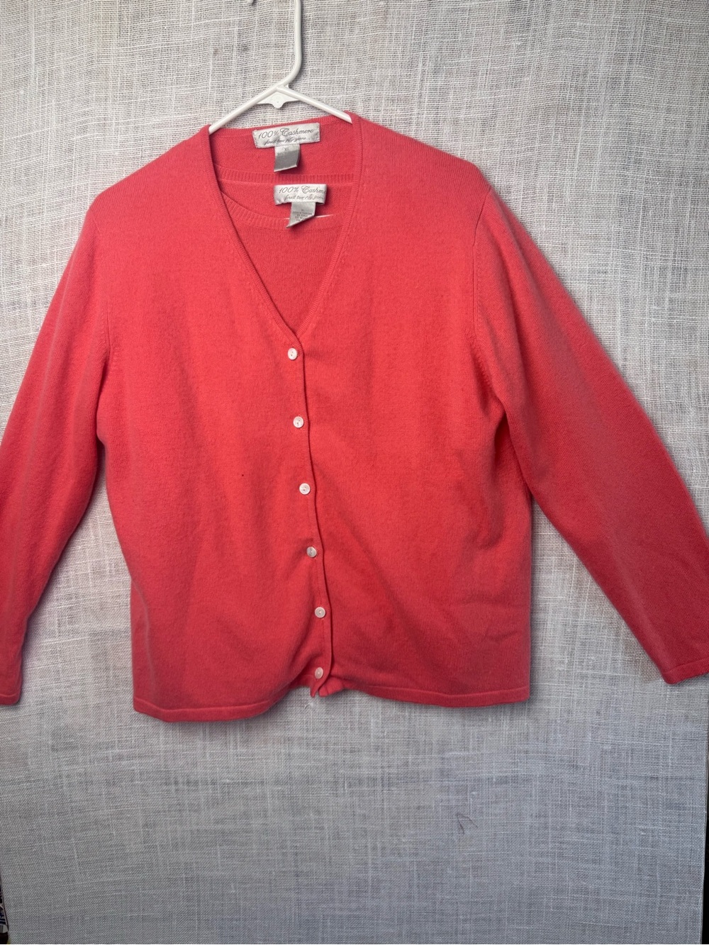 Cashmere set Coral Button-Front V-Neck Cardigan & Tshirt